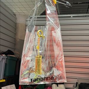 Clear Tote Bag with Gold Accents